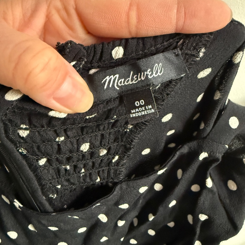 Madewell Black and White Polka Dot Wide Leg Jumpsuit - Picture 3 of 3